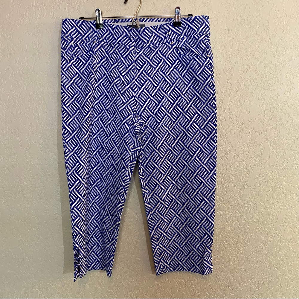 2 for $25 | Verve Blues | Blue/White Print Crop Capris | Size 16